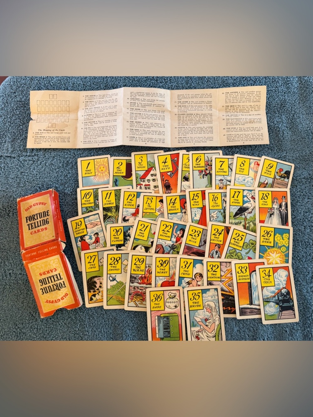 1940 Fortune Telling Card Deck - Yellow Accent